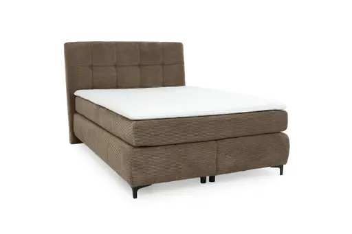 Boxspringbett- Liegefläche ca. 140x200 cm, Stoff, Taupe