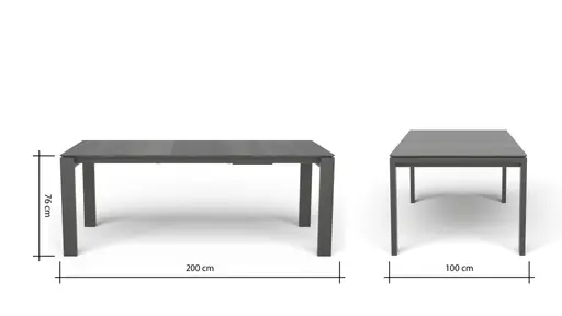 Esstisch 3400 - ausziehbar, LB ca. 200x100 cm, Nussbaum massiv