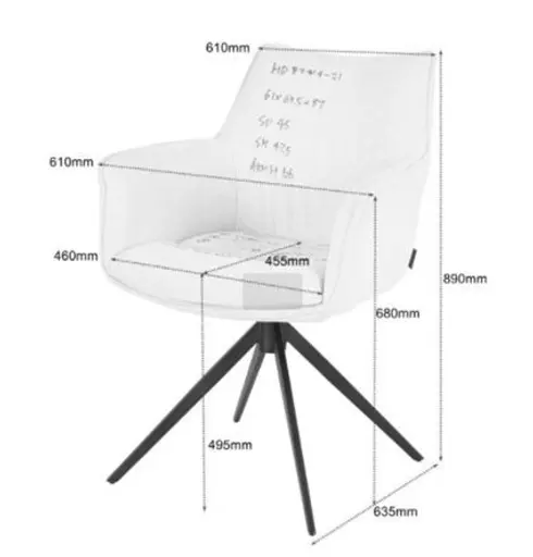 Armlehnstuhl MAIKE - drehbar, Stoff, Hellgrau