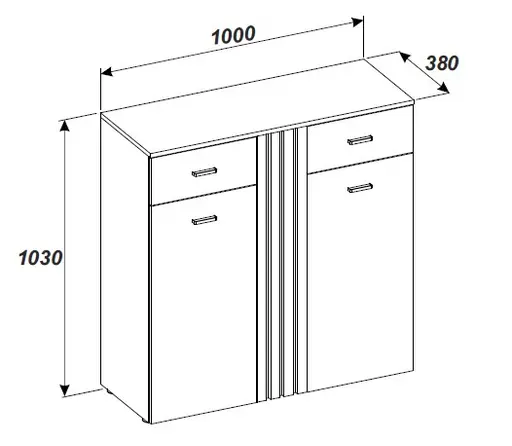 Schuhkommode - B ca. 100 cm, Kaschmir, Evoke Eiche Nachbildung