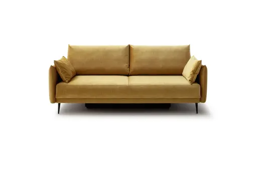 Schlafsofa Nettuno - 3-Sitzer, inkl. Schlaffunktion, Velour, Senfgelb