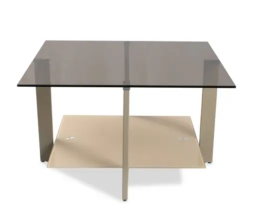 Couchtisch - LB ca. 75x75 cm, Bronze, Cremeweiß