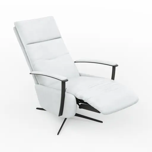 TV-Sessel Lima - Größe M, Relaxfunktion, Leder, Eisblau