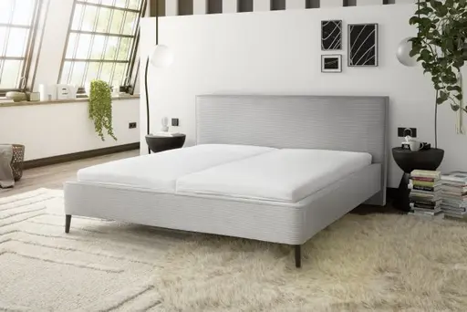 Polsterbett- Liegefläche ca. 180x200 cm, Stoff, Hellgrau