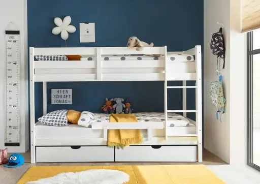 Etagenbett - Liegefläche ca. 90x200 cm, Weiß 
