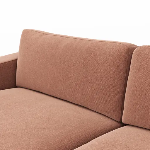 Ecksofa Juni - 1,5-Sitzer mit Longchair rechts, Stoff, Pfirsich