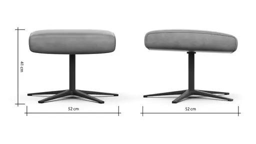 Hocker Noto Relax II - Leder, Schwarz