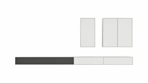 Wohnwand Edge - BHT ca. 360x185x42 cm, Lack, Weiß