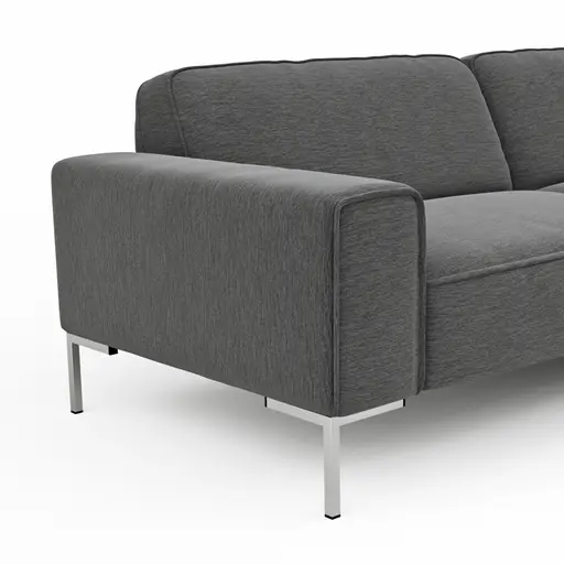 Ecksofa Morten - 1,5-Sitzer, Longchair rechts, Stoff, Grau-Beige