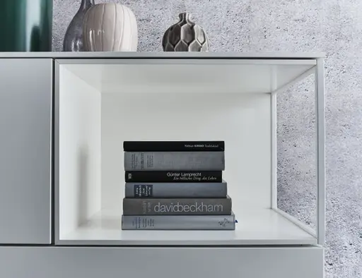 Highboard Catona - Lack matt, Weiß