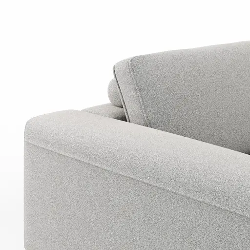 Ecksofa Solano - 2,5-Sitzer mit Longchair Rechts, Boucle, Hellgrau