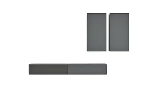 Wohnwand Edge - B ca. 180 cm, Lack, Graphit