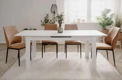 Esstisch - ausziehbar, LB ca. 160x80 cm, Weiß
