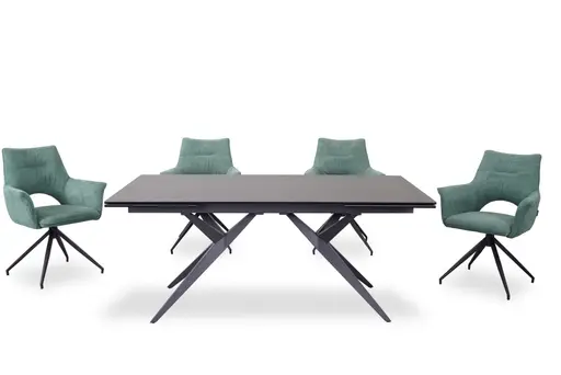 Armlehnstuhl MALEEN - drehbar, Stoff, Grün