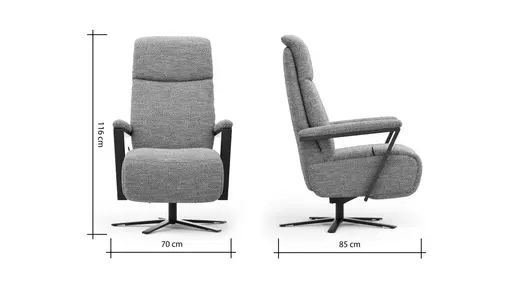  Drehsessel Enno Lazyline - Größe M inkl. Relaxfunktion, Stoff, Lime