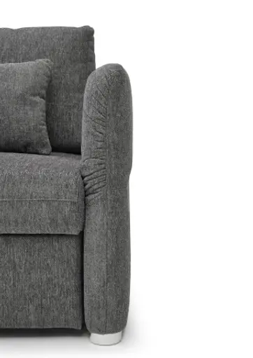 Sofa JORDEN - 2,5-Sitzer, inkl. Schlaffunktion, verstellbare Armlehnen, Stoff, Dunkelgrau