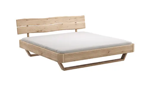 Bettgestell 1660 - Liegefläche ca. 200x200 cm, Wildeiche bianco, sandgestrahlt