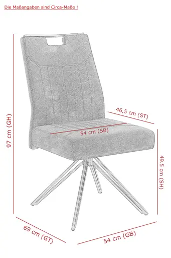 Stuhl - drehbar, Microfaser, Vintage Anthrazit