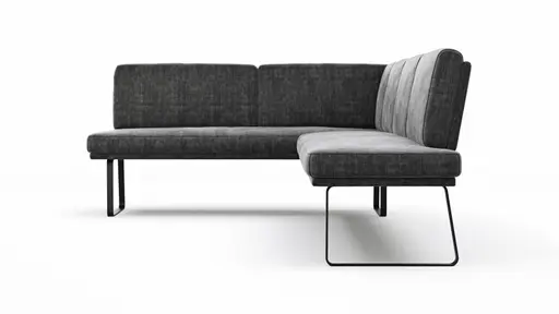 Eckbank Valloni - Stoff, Dunkelgrau