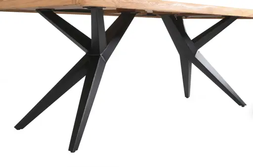 Esstisch - LB ca. 180x90 cm, Mango massiv, Baumkante, Schwarz