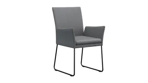 Armlehnstuhl Saragossa - Leder, Anthrazit