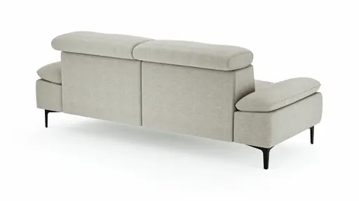 Sofa Felipa - 3-Sitzer inkl. Kopfteil verstellbar, Stoff, Natur