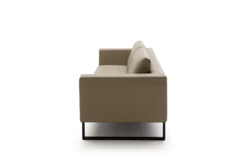 Sofa Helmi - 3-Sitzer, Leder, Cappuccino, Metallkufe