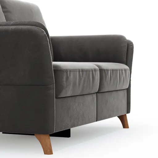 Sofa Vayra - 2-Sitzer, inkl. Relaxfunktion (motorisch) und Kopfstütze verstellbar (manuell), Stoff, Anthrazit