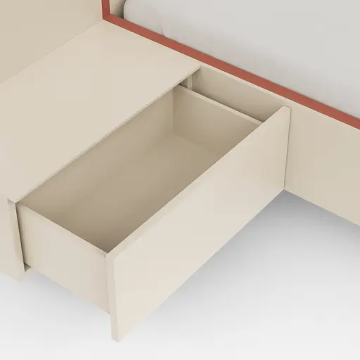 Bettanlage Matera - Lack, Creme, Absetzung, Pfirsich