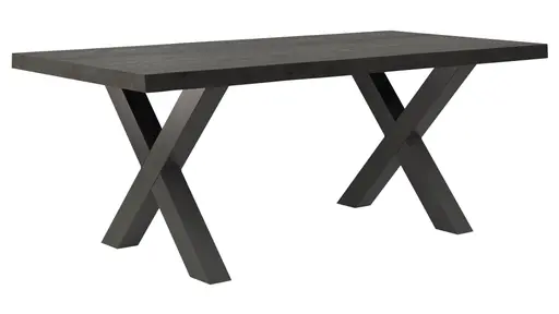Esstisch Clifton - LB ca. 200x100 cm, Zerreiche massiv, Smoke