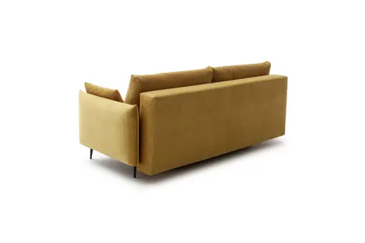 Schlafsofa Nettuno - 3-Sitzer, inkl. Schlaffunktion, Velour, Senfgelb