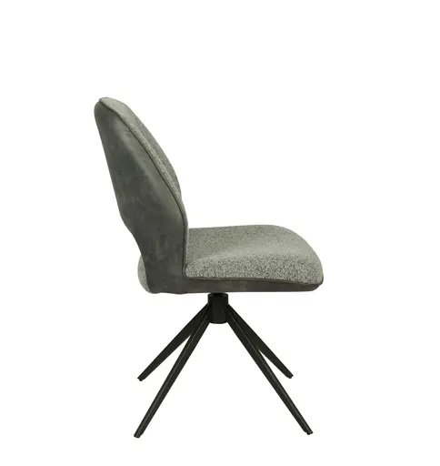 Stuhl MAILE - drehbar, Stoff, Grau, Anthrazit