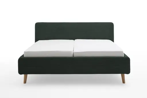 Polsterbett - Liegefläche ca. 160x200 cm, Cord, Dunkelgrün