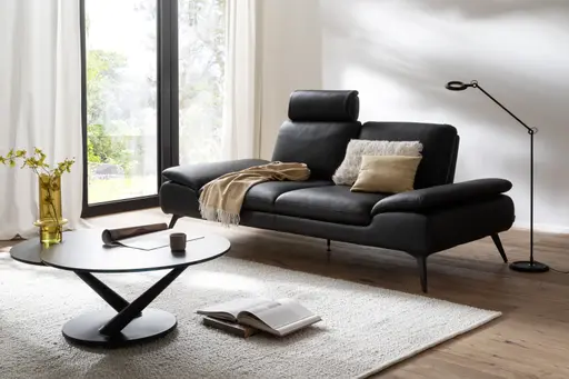 Couchtisch Spessa - LB ca. 128x80 cm, drehbar, Keramik, Anthrazit