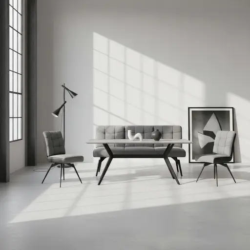 Stuhl - drehbar, Stoff, Dunkelgrau, Vintage Anthrazit