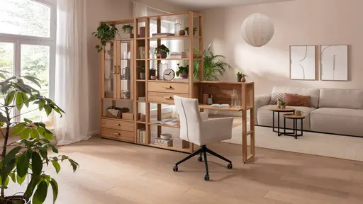 Wohnwand Elara - Eiche massiv, legno geölt