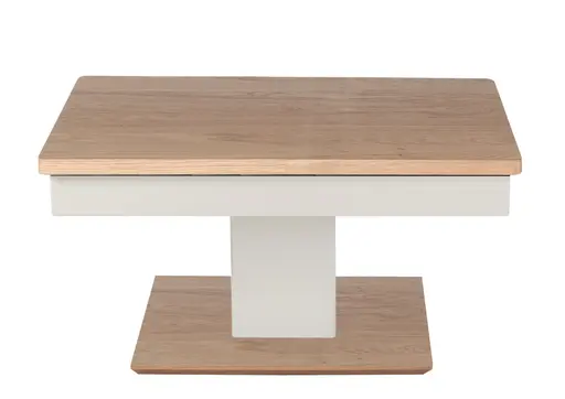 Couchtisch - höhenverstellbar, LBH ca. 90x60x44 cm, Wildeiche Furnier