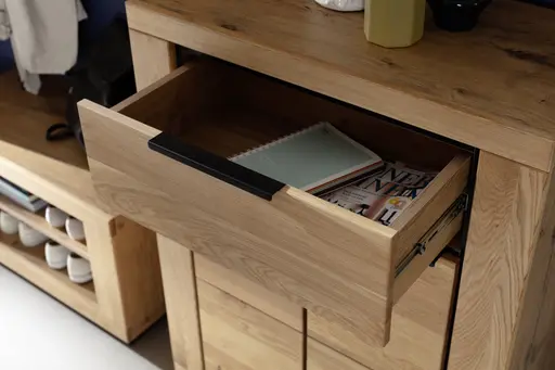 Kommode - B ca. 80 cm, Wildeiche Nachbildung, Wildeiche massiv geölt