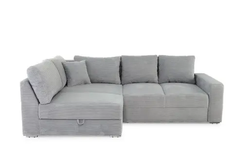 Ecksofa JANIS - 2,5-Sitzer, Ecke rechts inkl. Schlaffunktion , Stoff, Hellgrau