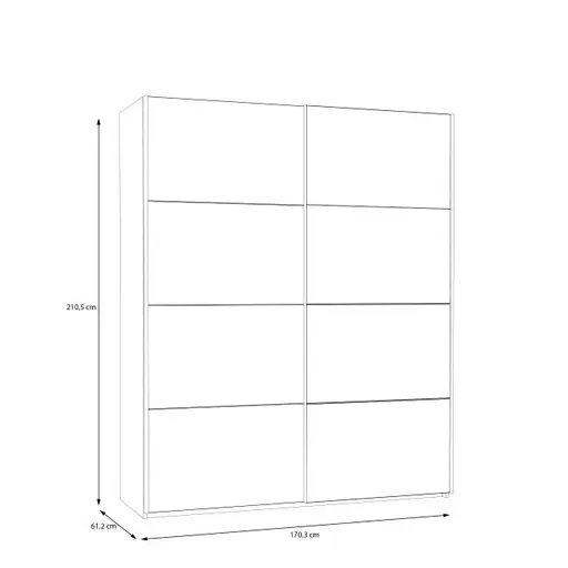 Schwebetürenschrank FREDDY 2- B ca. 170 cm, Weiß, Spiegel
