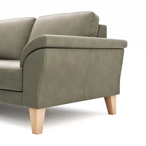 Ecksofa Rockport A - Ecke links mit 2,5-Sitzer, Leder, Dunkelgrau