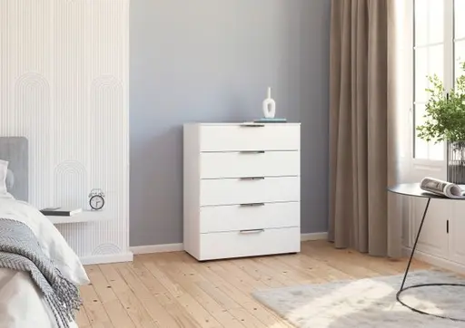 Kommode RIPP- Weiß, Glas, Weiß