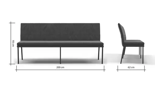 Polsterbank Saragossa Soft - Breite ca. 200 cm, Stoff, Olive