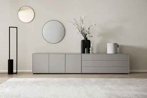 Lowboard  Casello - BHT ca. 270x56x47 cm, Lack Matt, Olivgrün