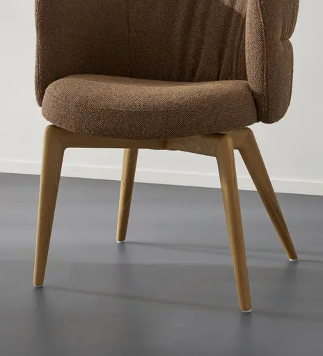 Armlehnstuhl Milana - Stoff, Cognac