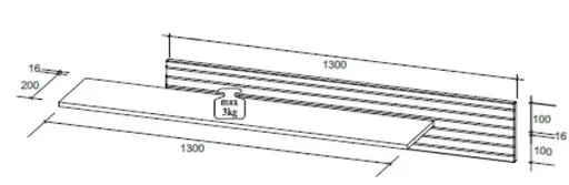 Wandboard - B ca. 160 cm, Riva Eiche Nachbildung