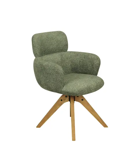 Armlehnstuhl MANJA - drehbar, Stoff, Grün