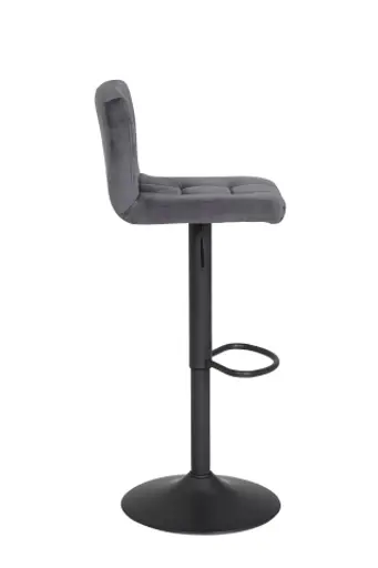 Barhocker - höhenverstellbar, Stoff, Grau