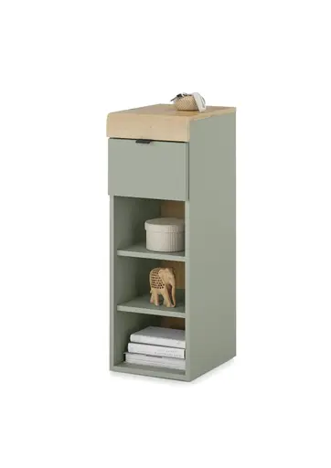 Regal - B ca. 30 cm, Schilfgrün, Artisan Eiche Nachbildung