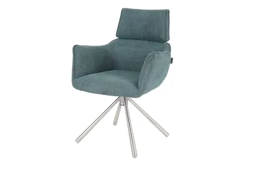 Armlehnstuhl MASHA - drehbar, Stoff, Petrol